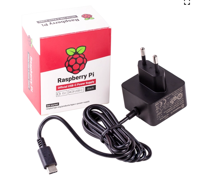 Originele Raspberry Pi USB-C 3A voeding Zwart (❌Kan nageleverd worden)