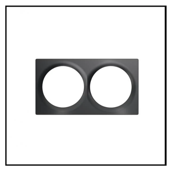 FIBARO Walli Double Cover Plate - Antraciet