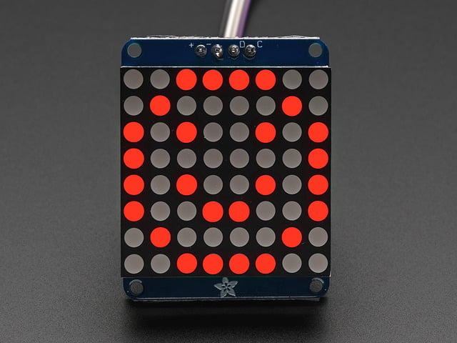 Adafruit Small 1.2" 8x8 LED Matrix w/I2C Backpack - Red