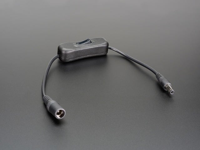 In-line power switch for 2.1mm barrel jack