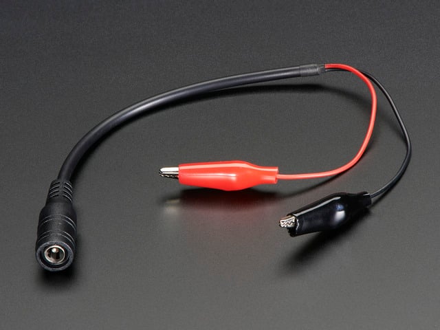 2.1mm DC Barrel Jack to Alligator Clips