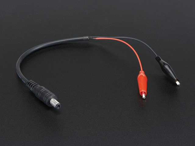 2.1mm DC Barrel Plug to Alligator Clips