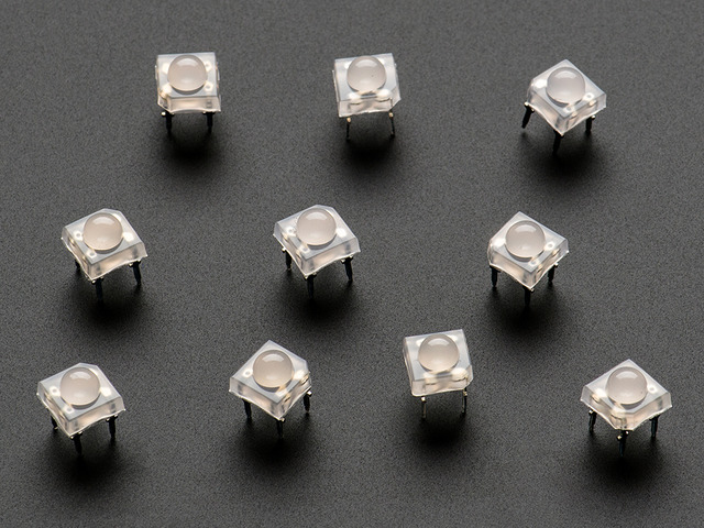 Diffused 'Piranha' Super-flux RGB (tri-color) LED (10 pack)