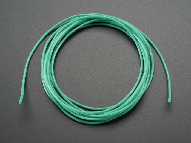 Silicone Cover Stranded-Core Wire - 2m 26AWG Green