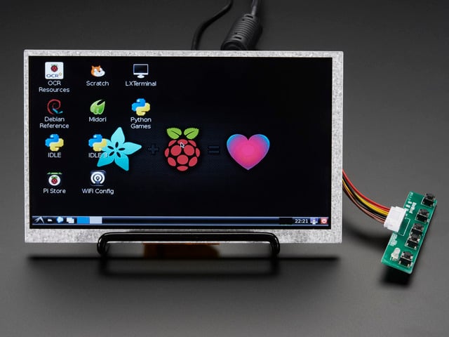 HDMI 4 Pi: 7" Display no Touchscreen 800x480 - HDMI/VGA/NTSC/PAL