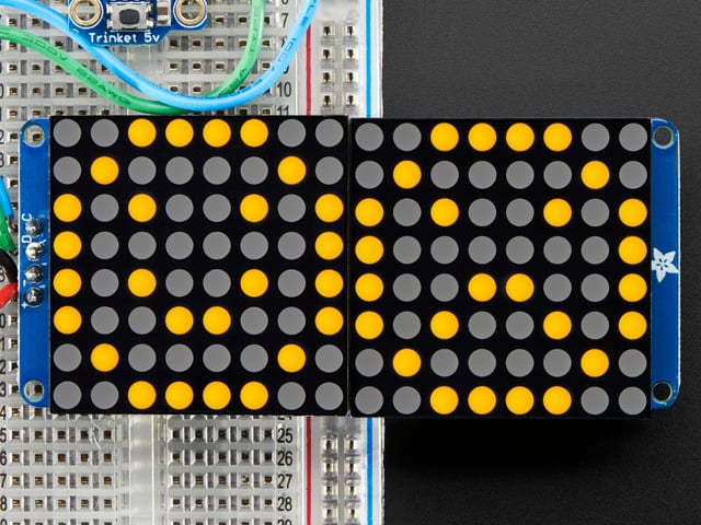 16x8 1.2" LED Matrix + Backpack-Ultra Bright Round Orange LEDs