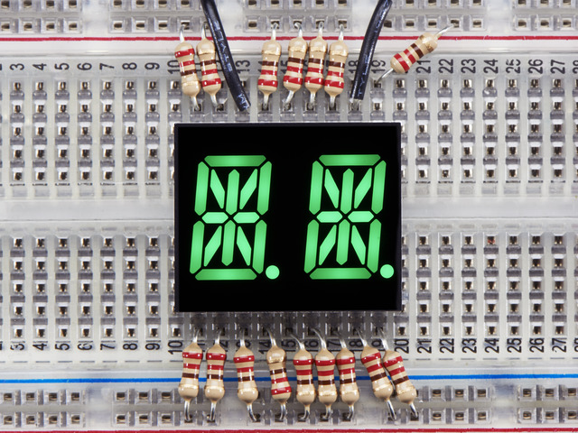 Dual Alphanumeric Display - Green 0.54" Digit Height - Pack of 2