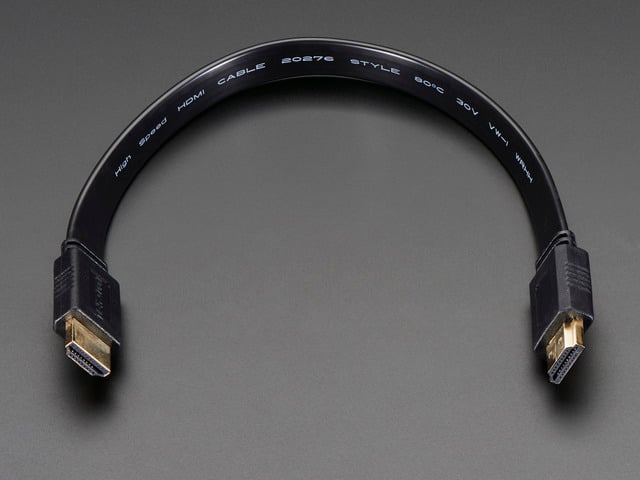 HDMI Flat Cable - 1 foot / 30cm long