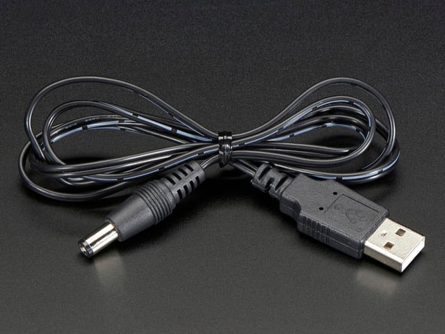 USB to 2.1mm Male Barrel Jack Cable