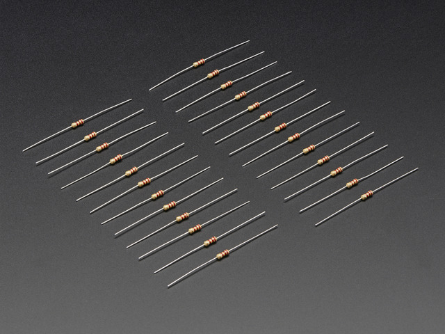 Through-Hole Resistors - 2.2K ohm 5% 1/4W - Pack of 25