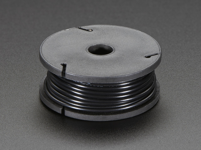 Solid-Core Wire Spool - 25ft - 22AWG - Black