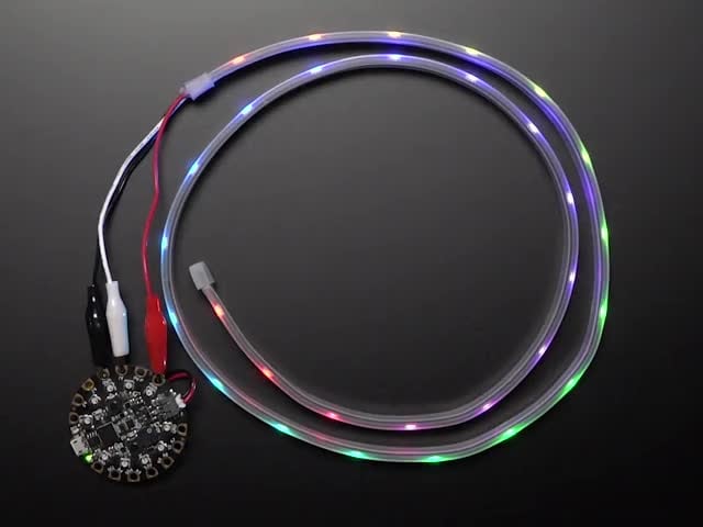 Adafruit NeoPixel LED Strip w/ Alligator Clips - 30 LEDs/meter