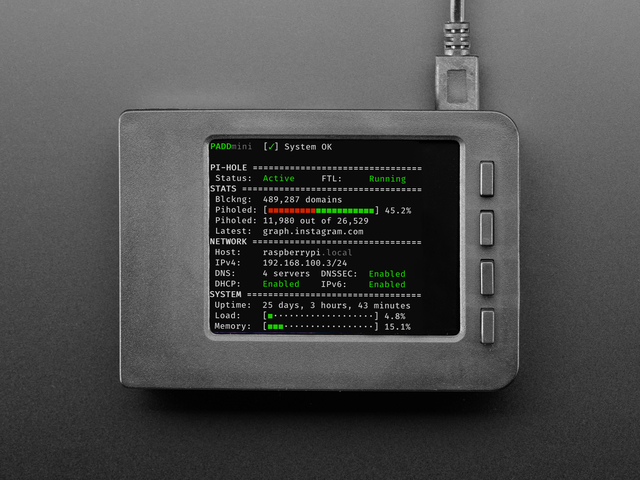 Ad Blocking Kit for Pi-Hole with 2.8" PiTFT - No Soldering!
