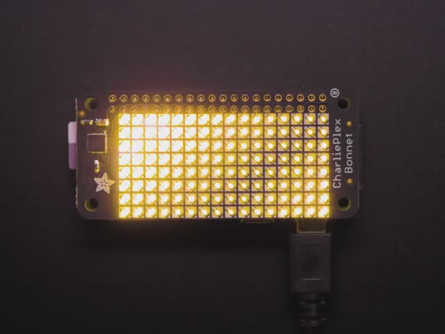 Adafruit CharliePlex LED Matrix Bonnet - 8x16 Warm White LEDs