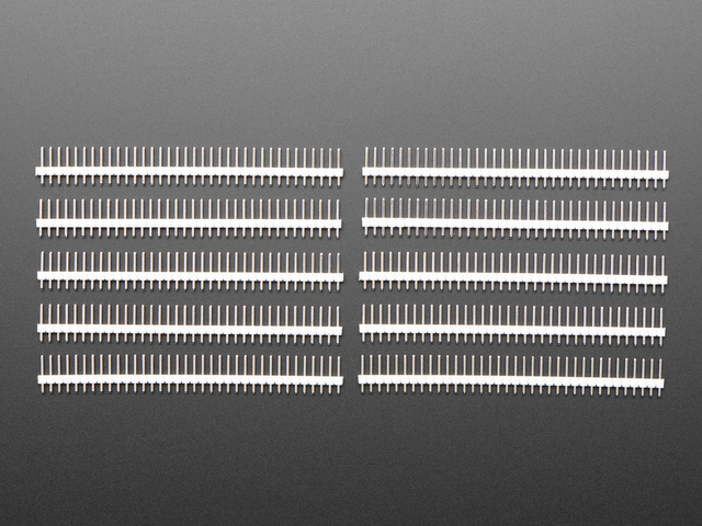 Break-away 0.1" 36-pin strip male header - White - 10 pack