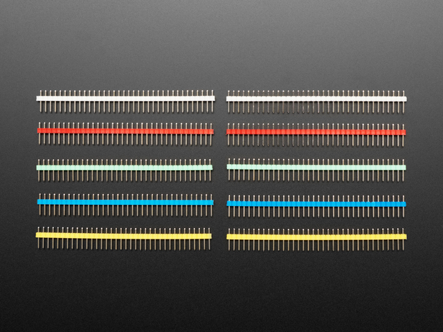 Break-away 0.1" 36-pin strip male header - Rainbow Combo 10 Pack