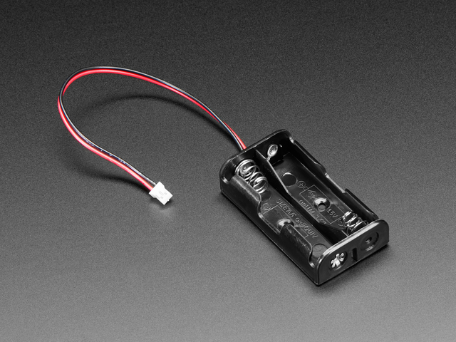 2 x AA Open Battery Holder with JST PH Connector