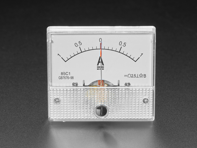 Small -1 Amp to +1 Amp DC Current Analog Panel Meter