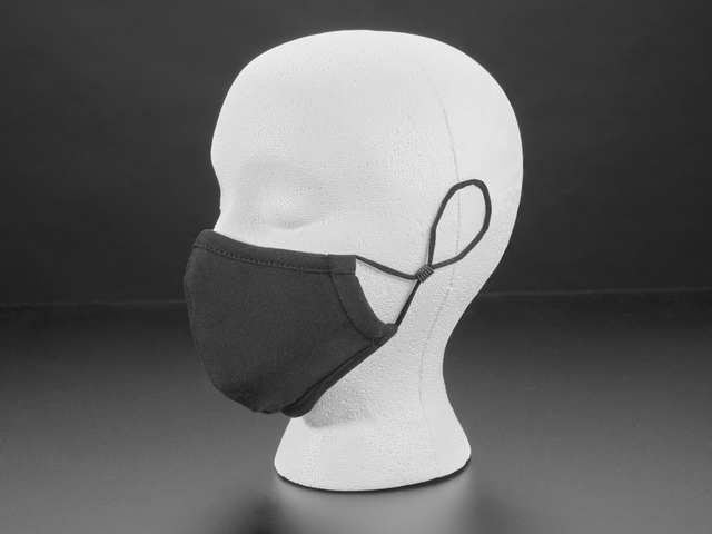 Adjustable Fabric Face Mask in Adafruit Black