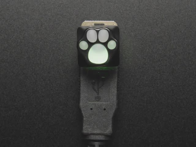 Black Aluminum Kitty Paw Keycap with Translucent Silicone Toes