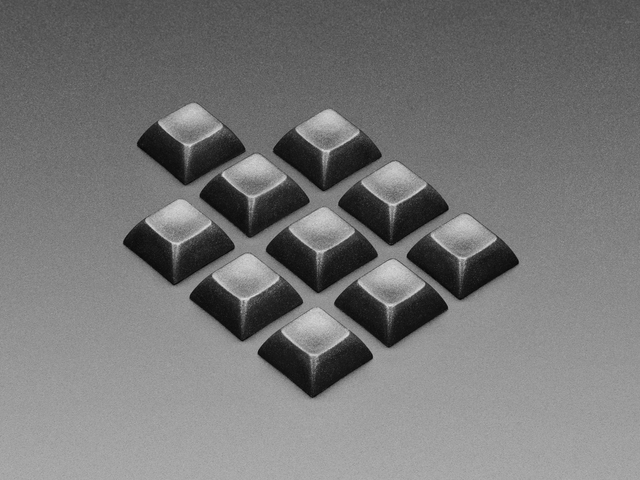 Black DSA Keycaps for MX Compatible Switches - 10 pack