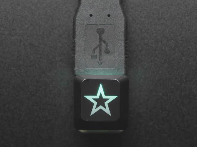 Etched Glow-Through Keycap - Zener ESP Star Design