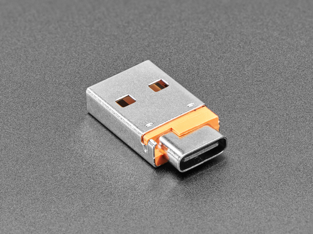 USB A Plug to USB C Jack Microadapter