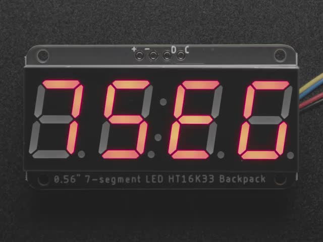 Assembled Adafruit 0.56" 4-Digit 7-Segment Display