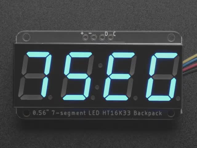 Assembled Adafruit 0.56" 4-Digit 7-Segment Display