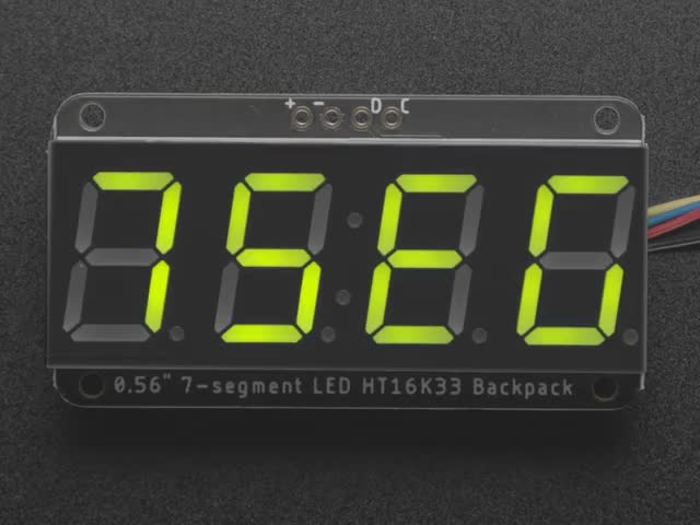 Assembled Adafruit 0.56" 4-Digit 7-Segment Display