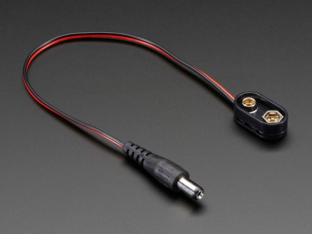 9V battery clip with 5.5mm/2.1mm plug