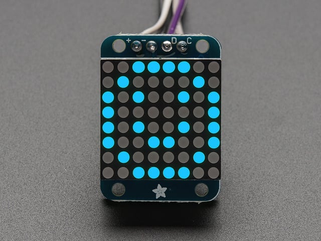 Adafruit Mini 8x8 LED Matrix w/I2C Backpack - Blue