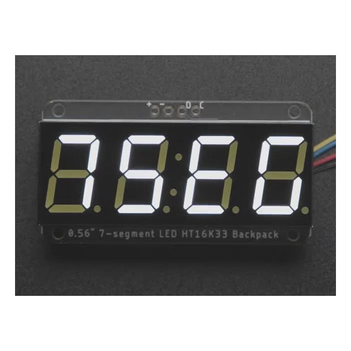 Adafruit 0.56" 4-Digit 7-Segment Display w/I2C Backpack - White