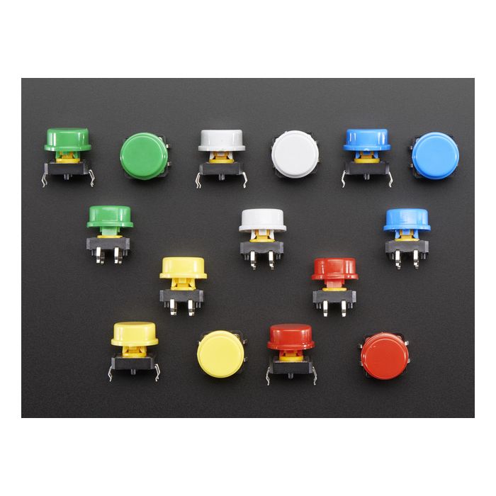 Colorful Round Tactile Button Switch Assortment - 15 pack