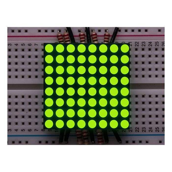 Small 1.2" 8x8 Ultra Bright Yellow-Green LED Matrix