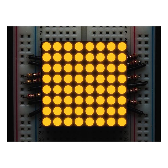 Small 1.2" 8x8 Ultra Bright Yellow-Orange LED Matrix