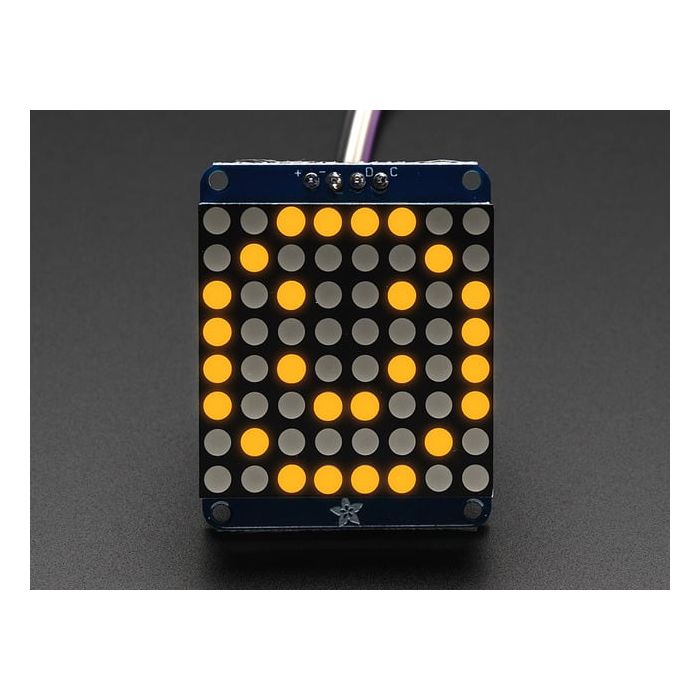 Adafruit Small 1.2" 8x8 LED Matrix w/I2C Backpack - Yellow