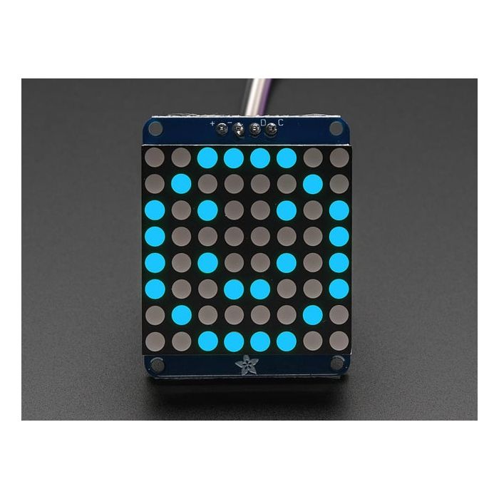 Adafruit Small 1.2" 8x8 LED Matrix w/I2C Backpack - Blue