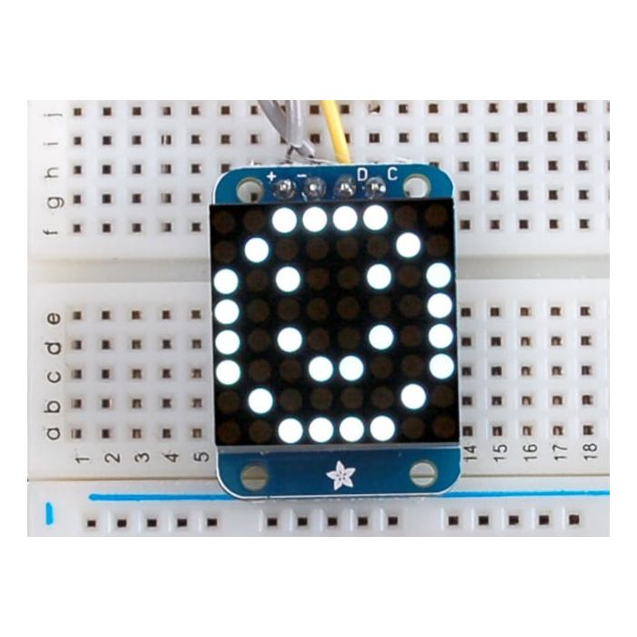 Adafruit Mini 8x8 LED Matrix w/I2C Backpack - Ultra Bright White