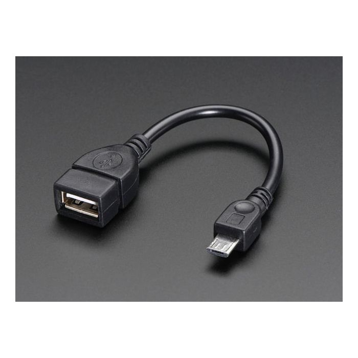 USB OTG Host Cable - MicroB OTG male to A female