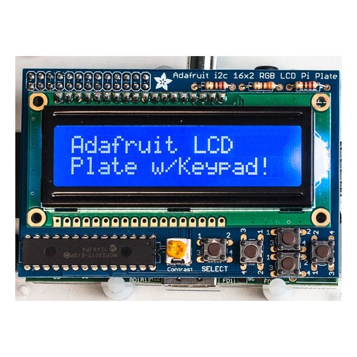 Adafruit Blue&White 16x2 LCD+Keypad Kit for Raspberry Pi