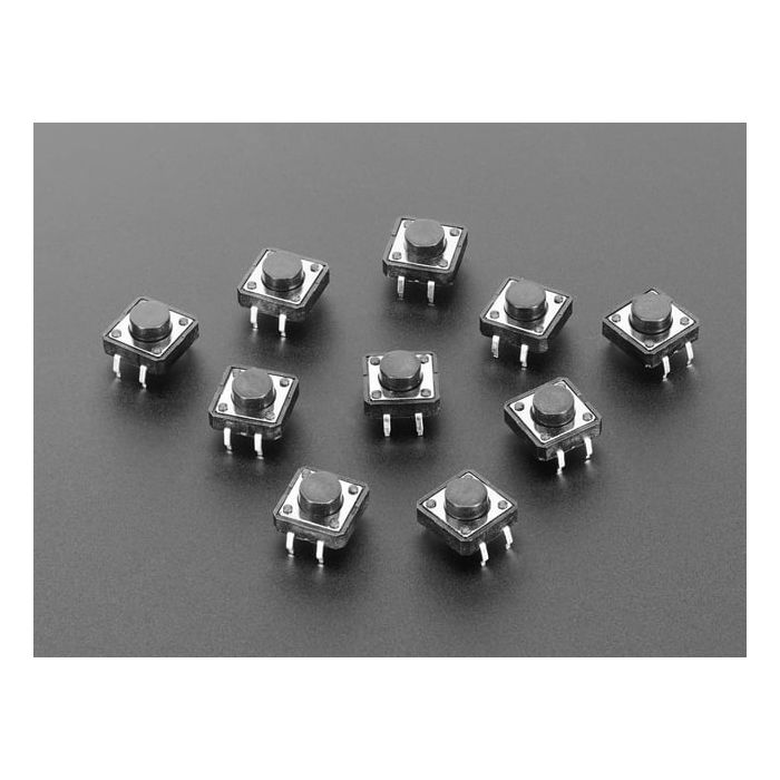 Tactile Switch Buttons (12mm square, 6mm tall) x 10 pack