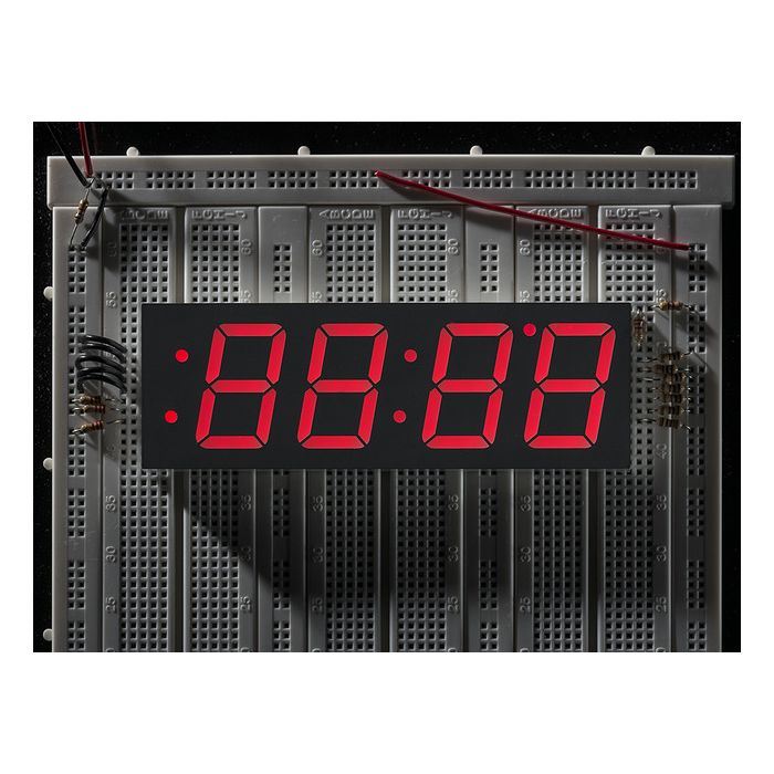 Red 7-segment clock display - 1.2" digit height