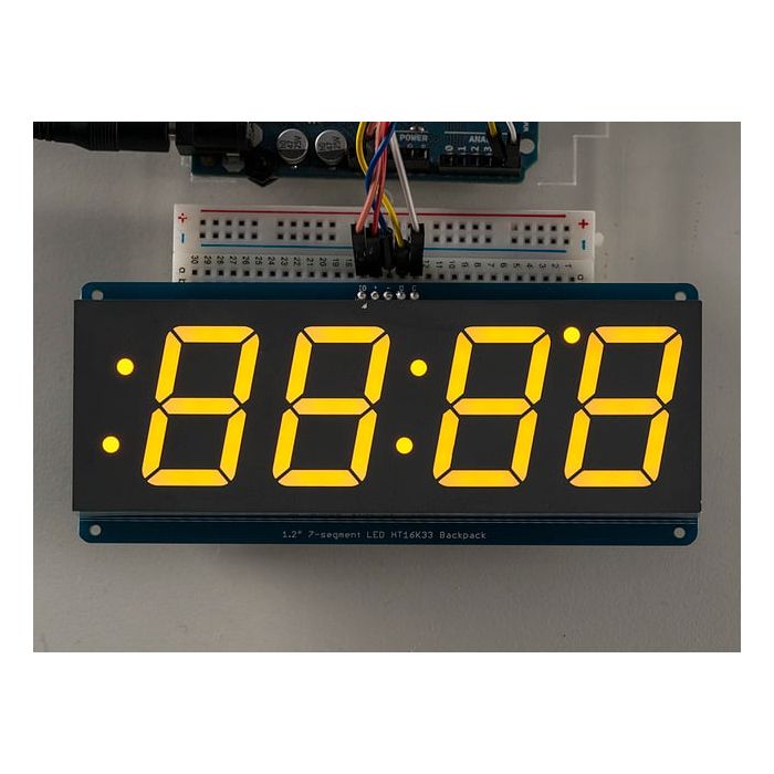 Adafruit 1.2" 4-Digit 7-Segment Display w/I2C Backpack - Yellow