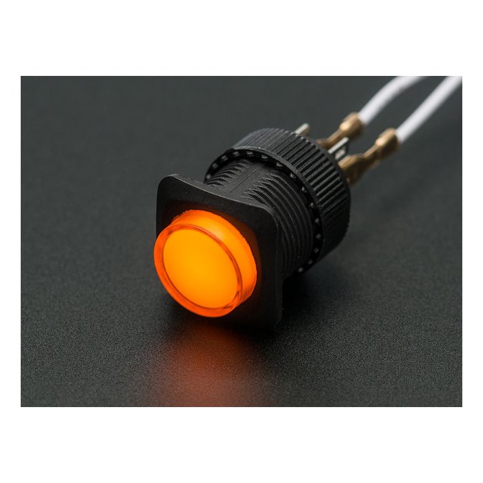 16mm Illuminated Pushbutton - Yellow Latching On/Off Switch