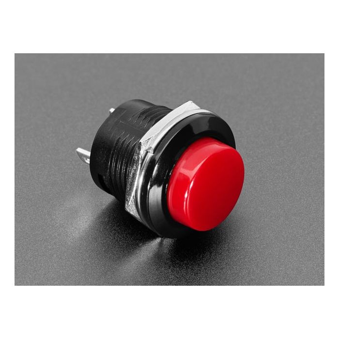 16mm Panel Mount Momentary Pushbutton -  Red