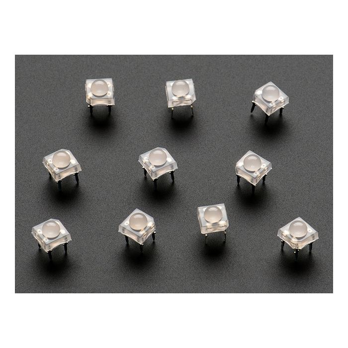 Diffused 'Piranha' Super-flux  RGB (tri-color) LED (10 pack)