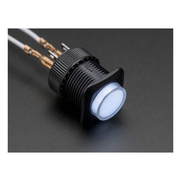 16mm Illuminated Pushbutton - White Momentary