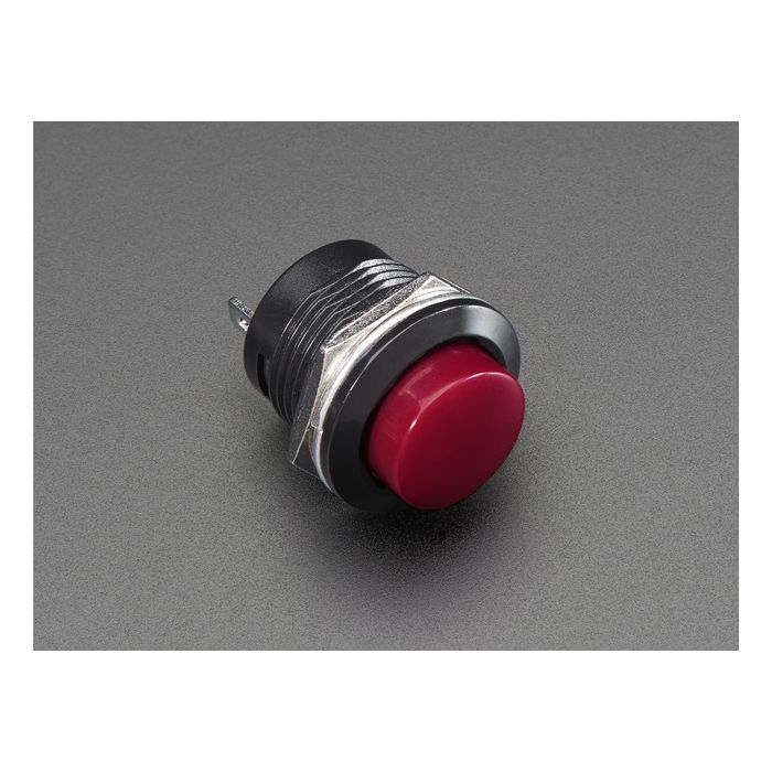 16mm Panel Mount Momentary Pushbutton -  Burgundy
