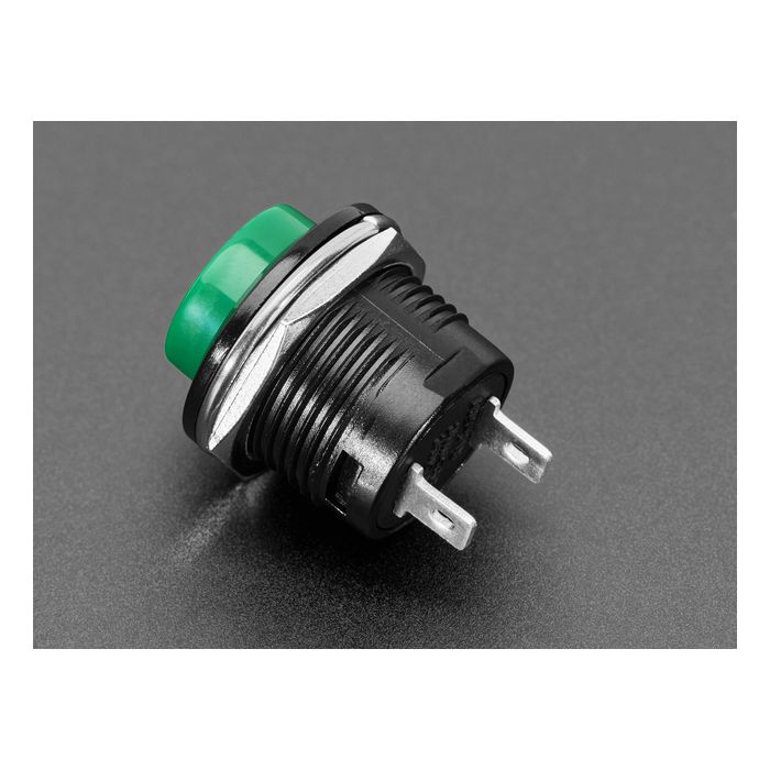 16mm Panel Mount Momentary Pushbutton -  Green